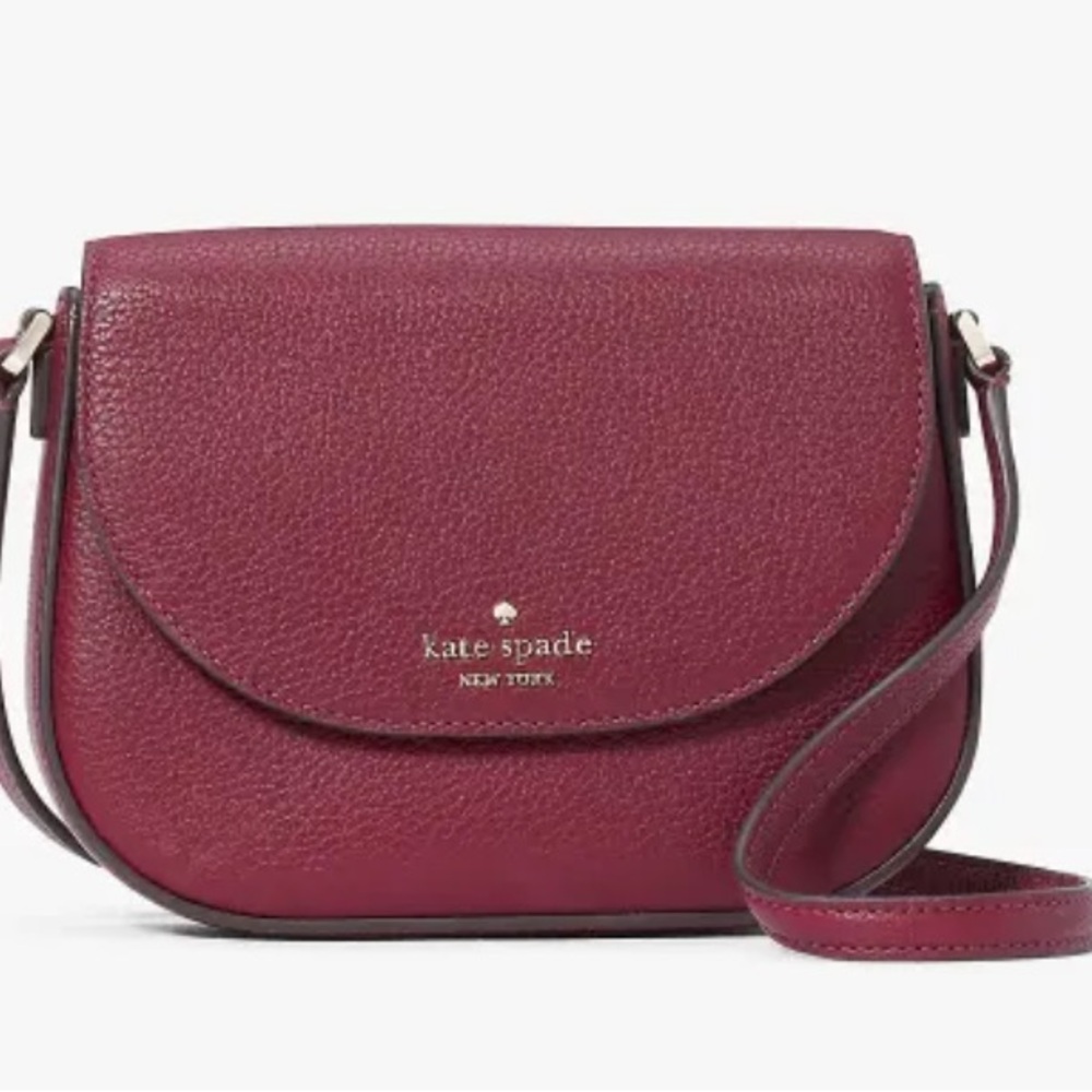 Kate Spade Leila Pebbled Leather Crossbody Bag – Cranberry